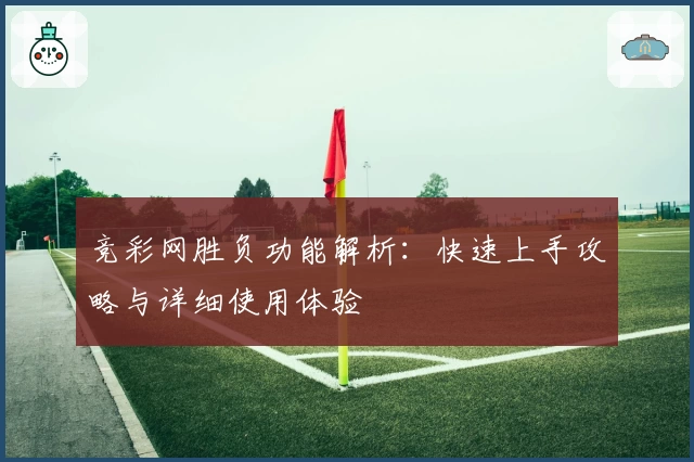 竞彩网胜负功能解析：快速上手攻略与详细使用体验